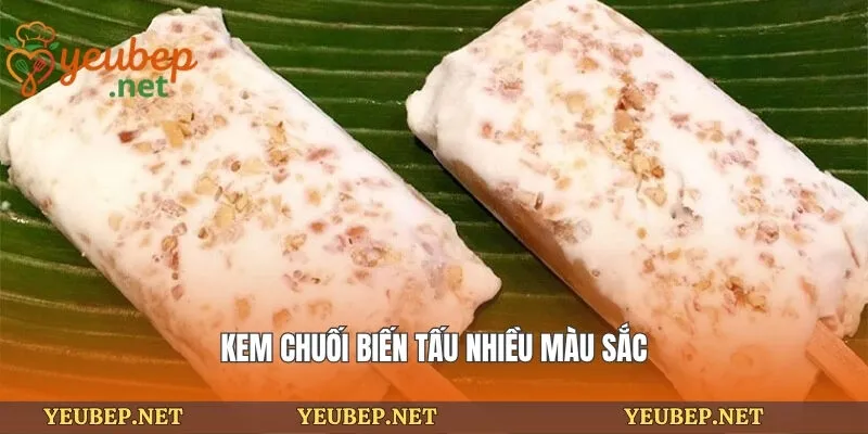 Kem chuối biến tấu nhiều màu sắc